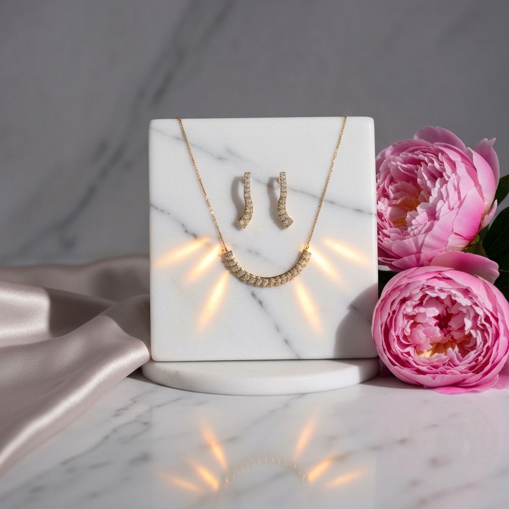 Gold Jewelry on Marble