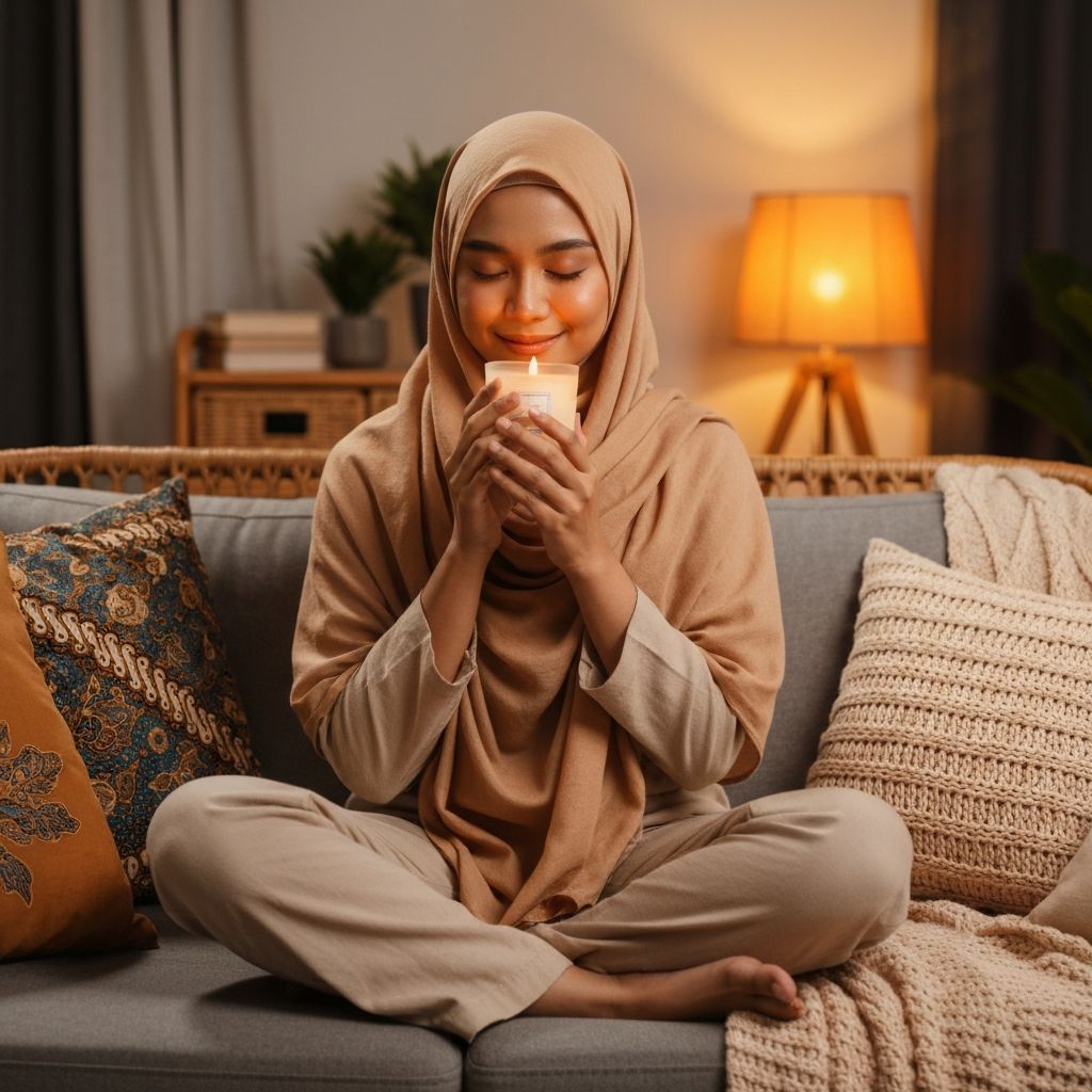 Woman Relaxing with Candle
