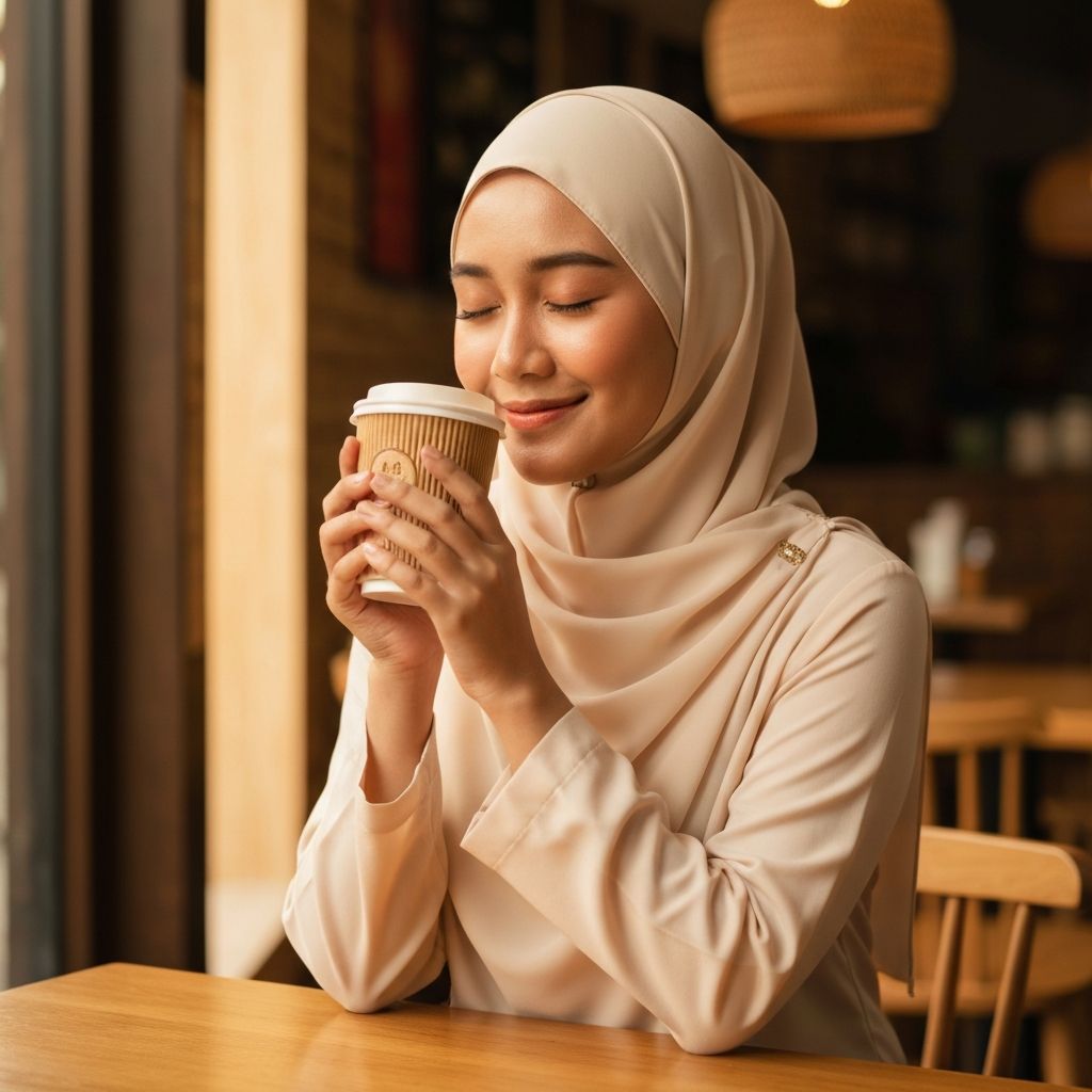 Woman Savouring Coffee