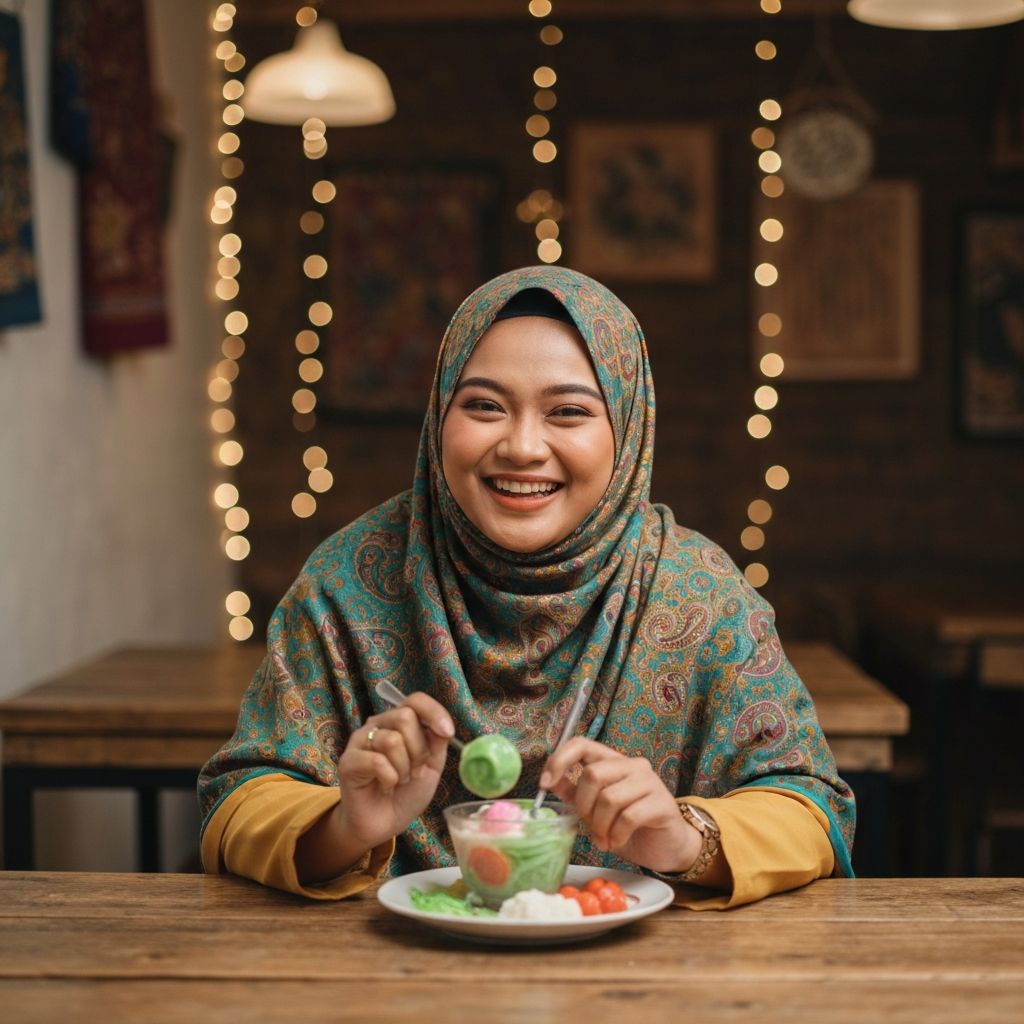 Woman Enjoying Dessert