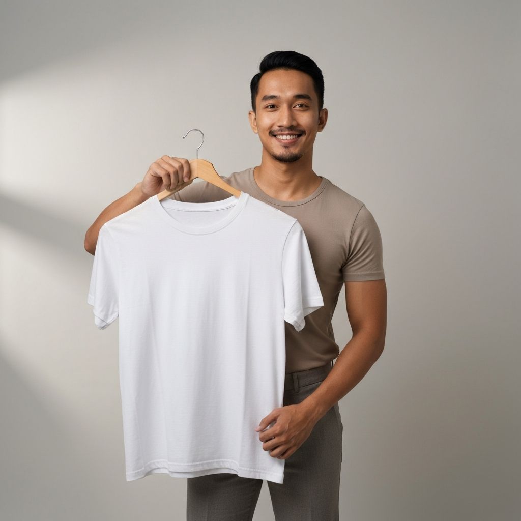 Man Displaying T-Shirt