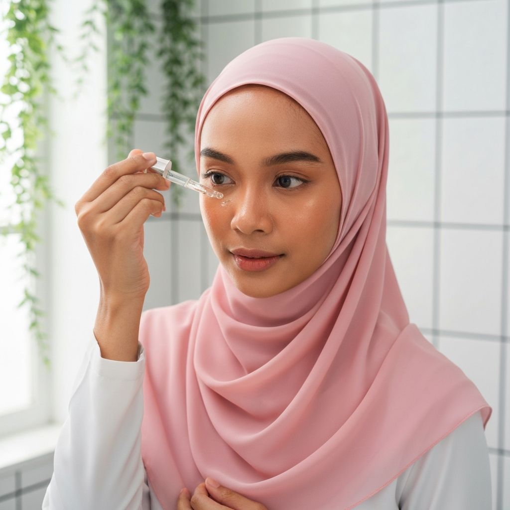 Woman Applying Skincare