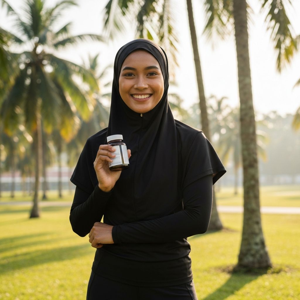 Woman Holding Supplement