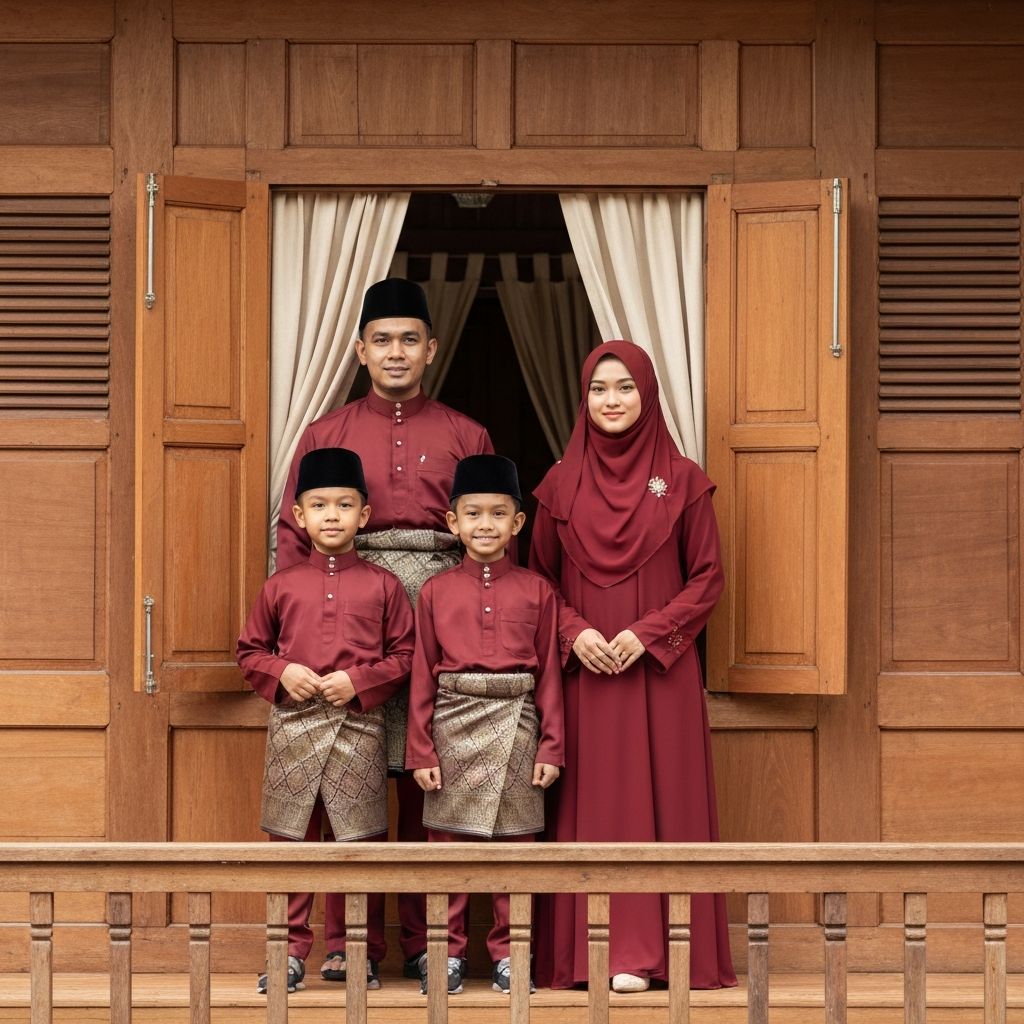 Family Portrait - Maroon Kampung