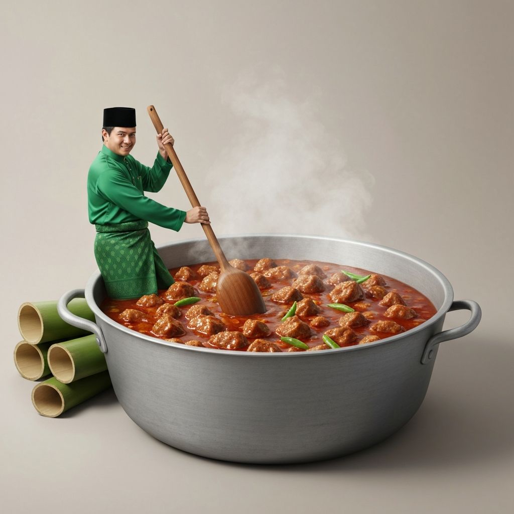 Giant Rendang Cooking