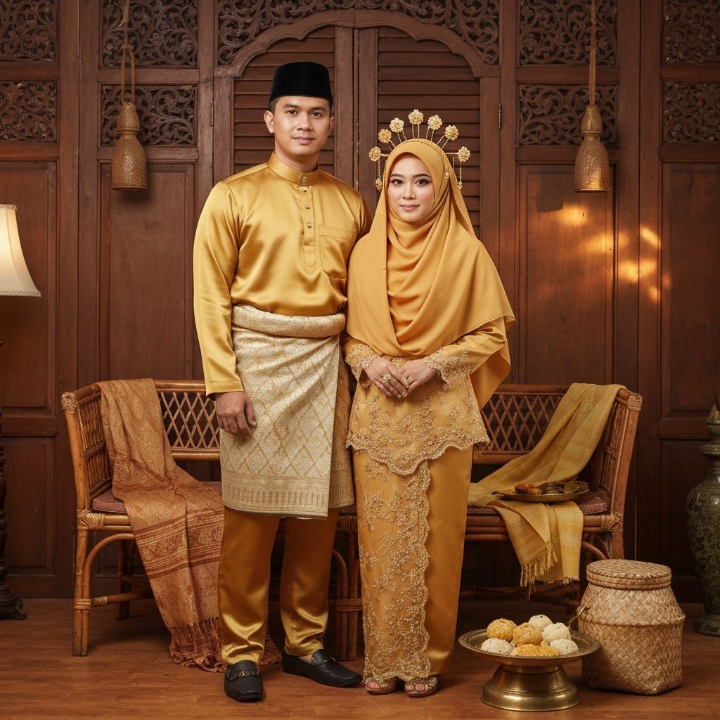 Studio Raya Pasangan - Gold Satin